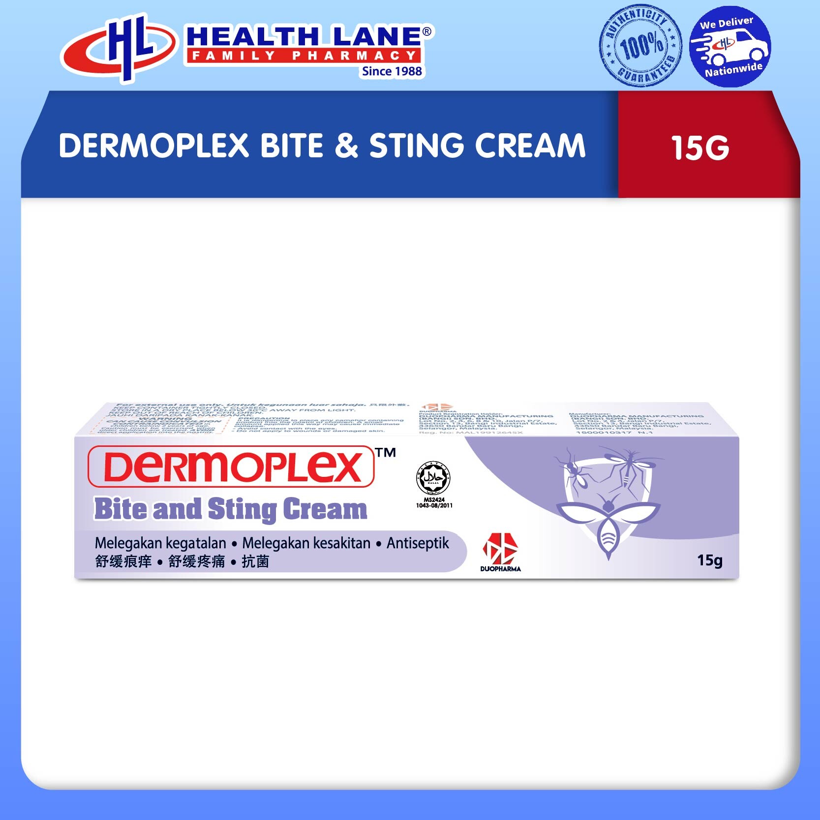 DERMOPLEX BITE & STING KRIM (15G)